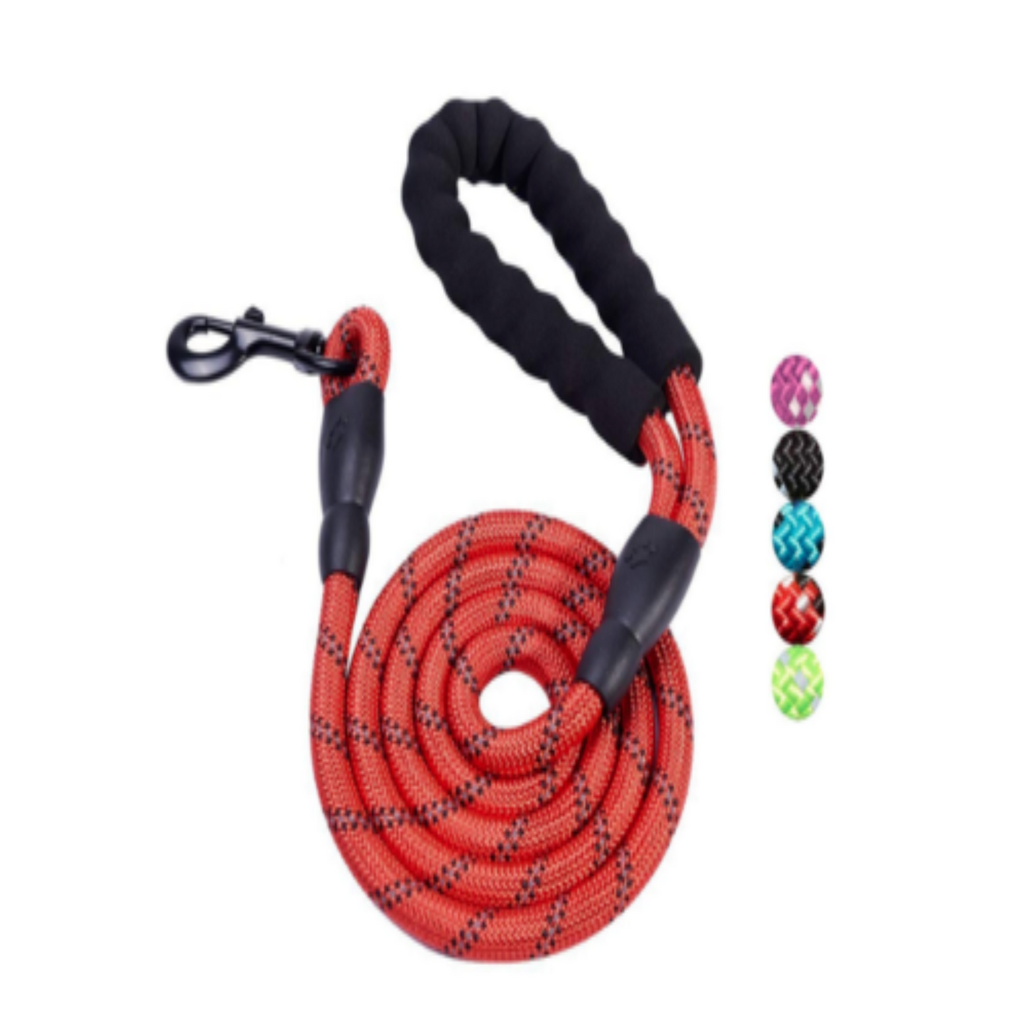 Dog Leash with Padded Handle and Reflective Threads