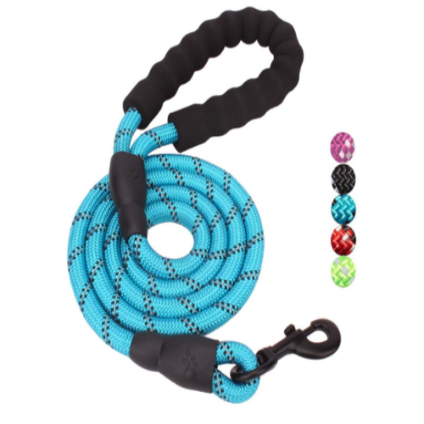 Dog Leash with Padded Handle and Reflective Threads