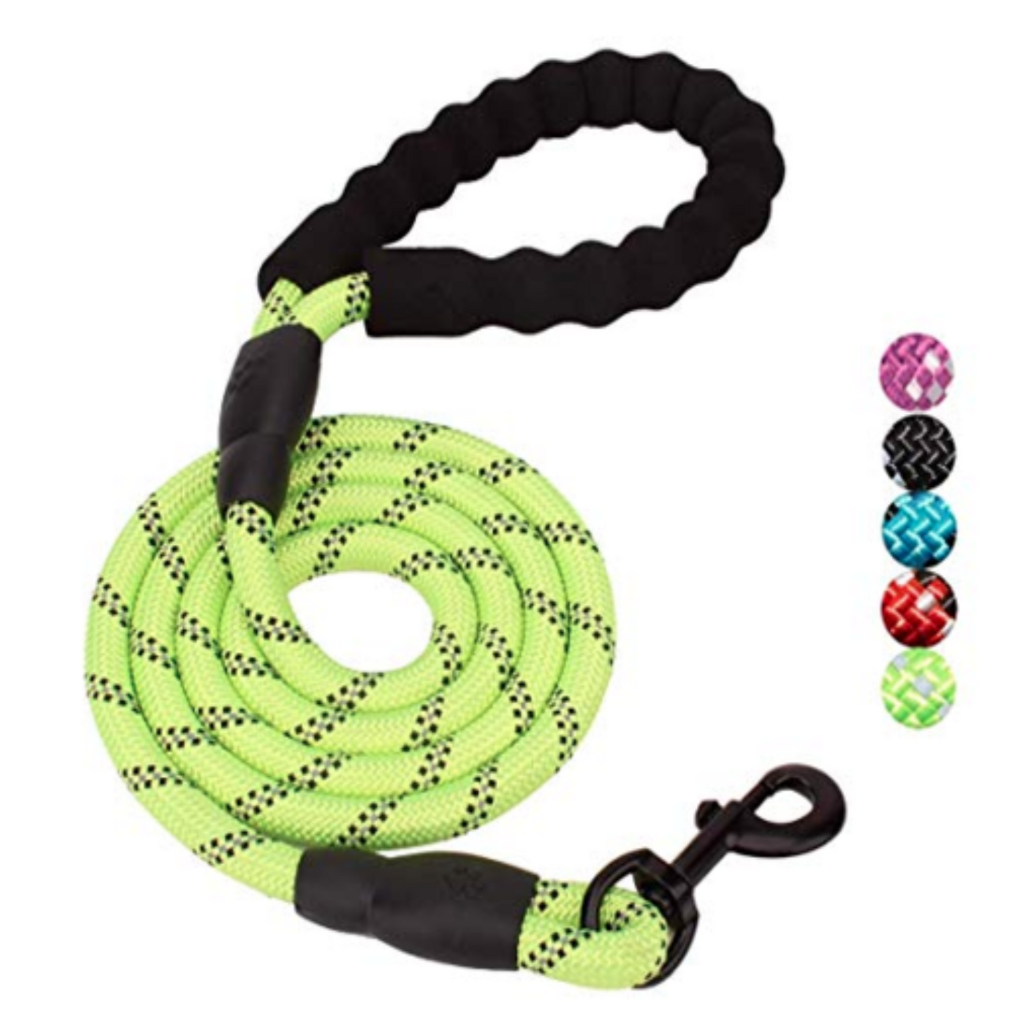 Dog Leash with Padded Handle and Reflective Threads