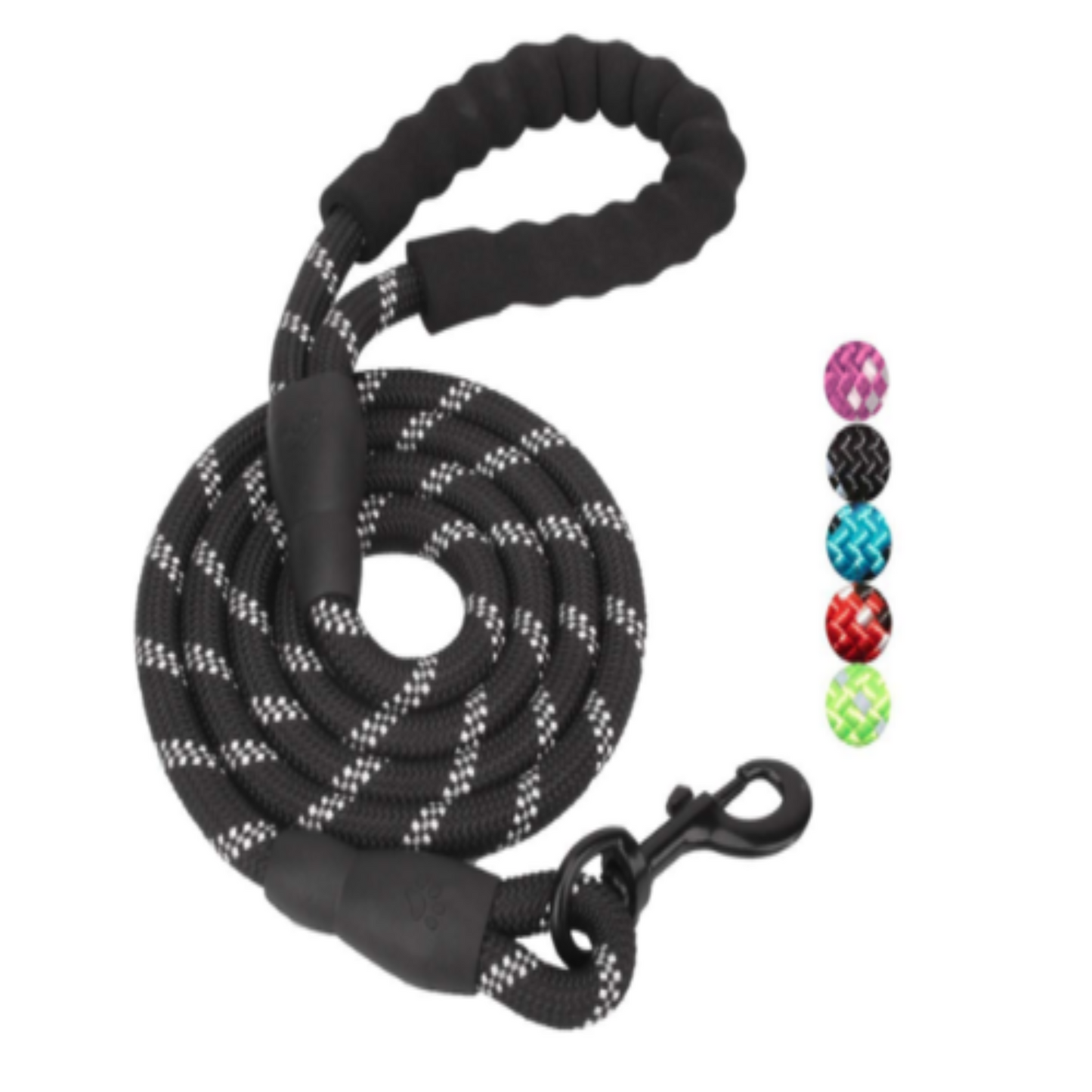 Dog Leash with Padded Handle and Reflective Threads