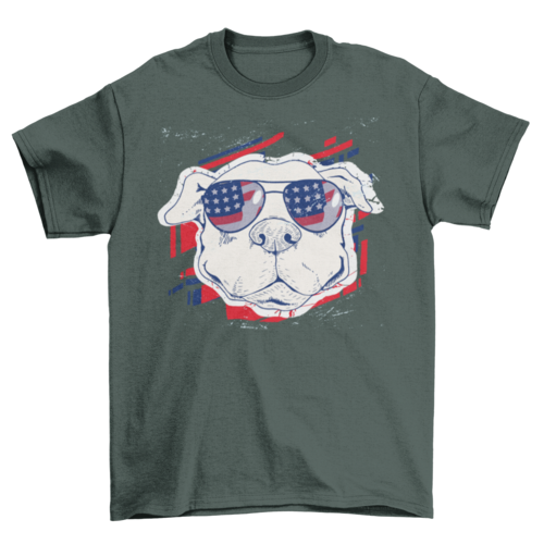 Cool American Funny Dog T-shirt