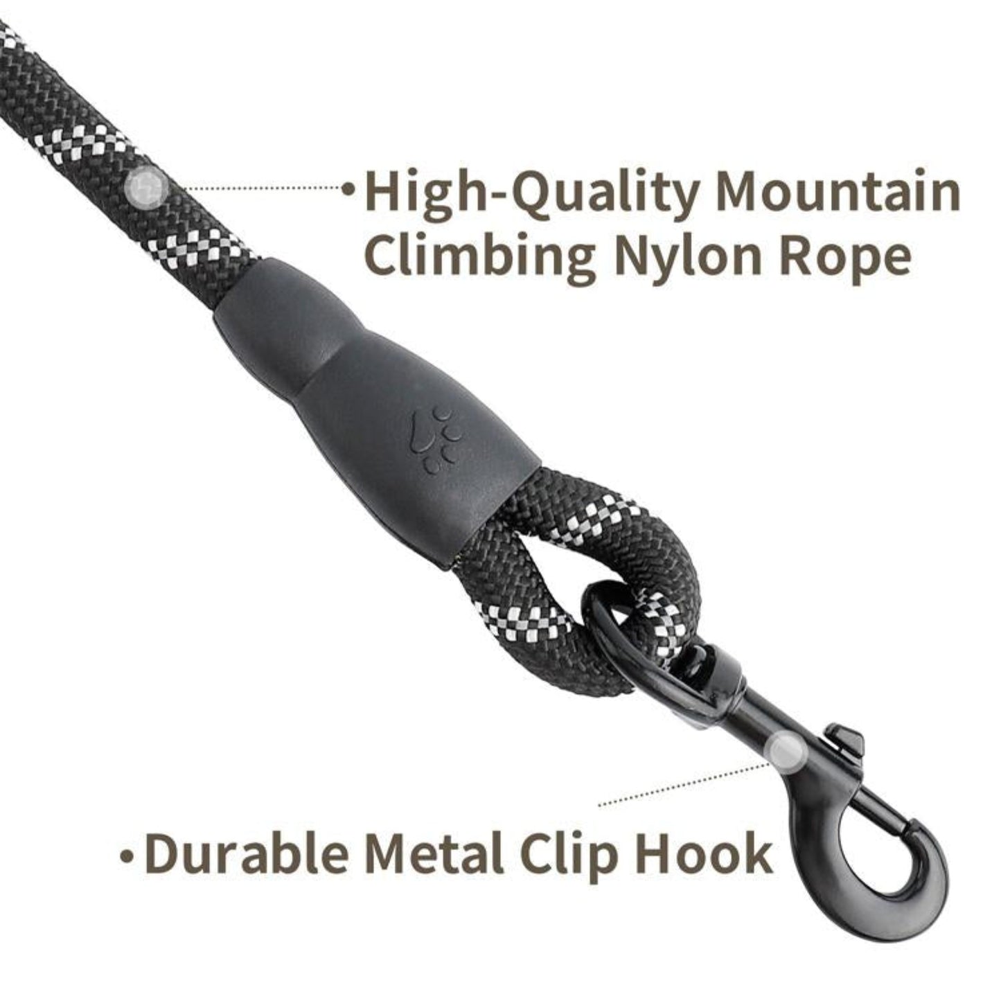 Dog Leash with Padded Handle and Reflective Threads