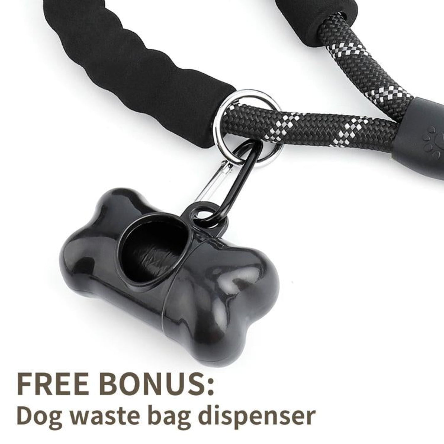 Dog Leash with Padded Handle and Reflective Threads