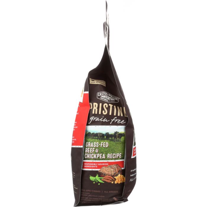 CASTOR & POLLUX: Pristine Grain Free Grass Fed Beef & Chickpea Recipe, 4 lb