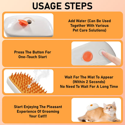 Multi-Functional Anti-Static Shedding Spray Pet Steam Brush