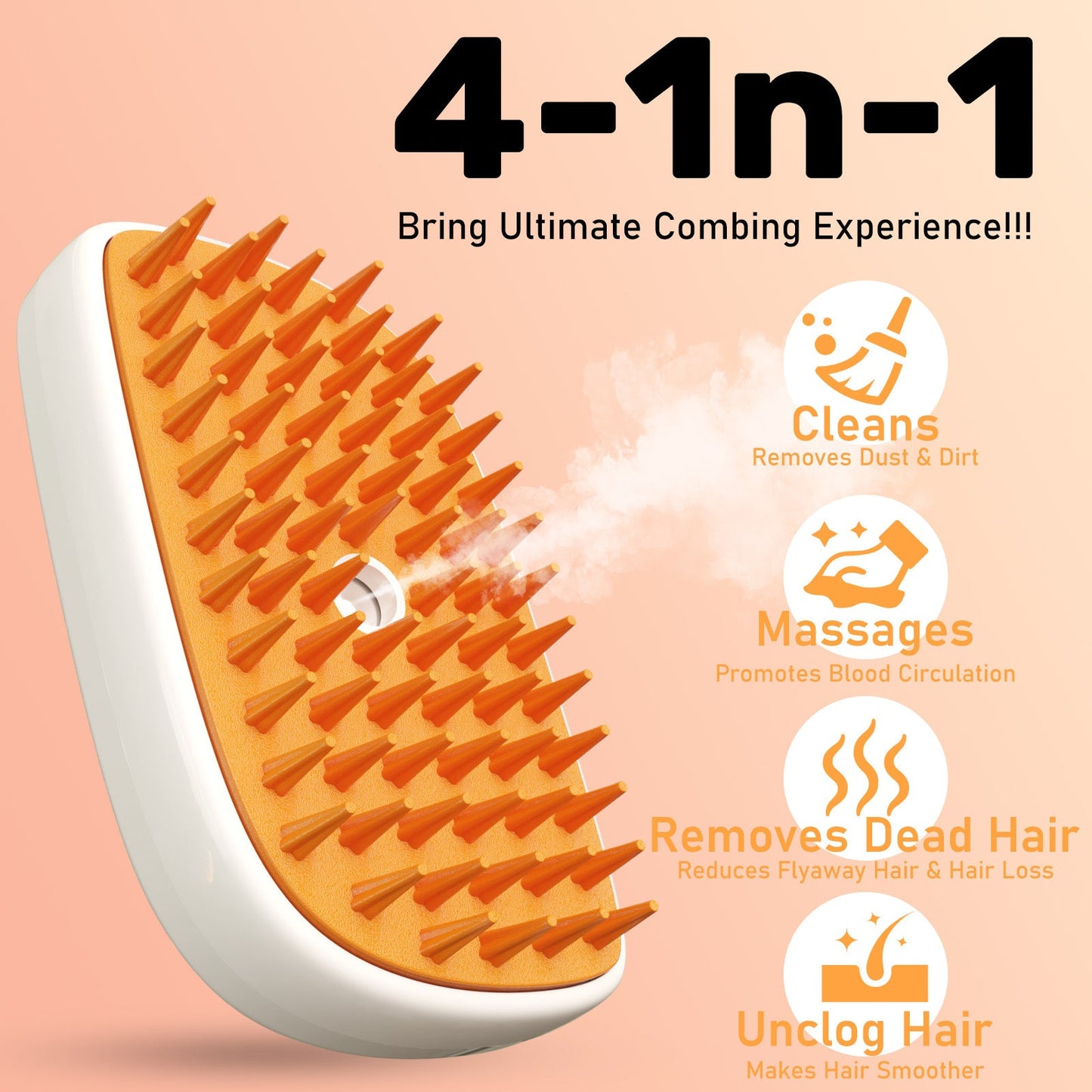 Multi-Functional Anti-Static Shedding Spray Pet Steam Brush