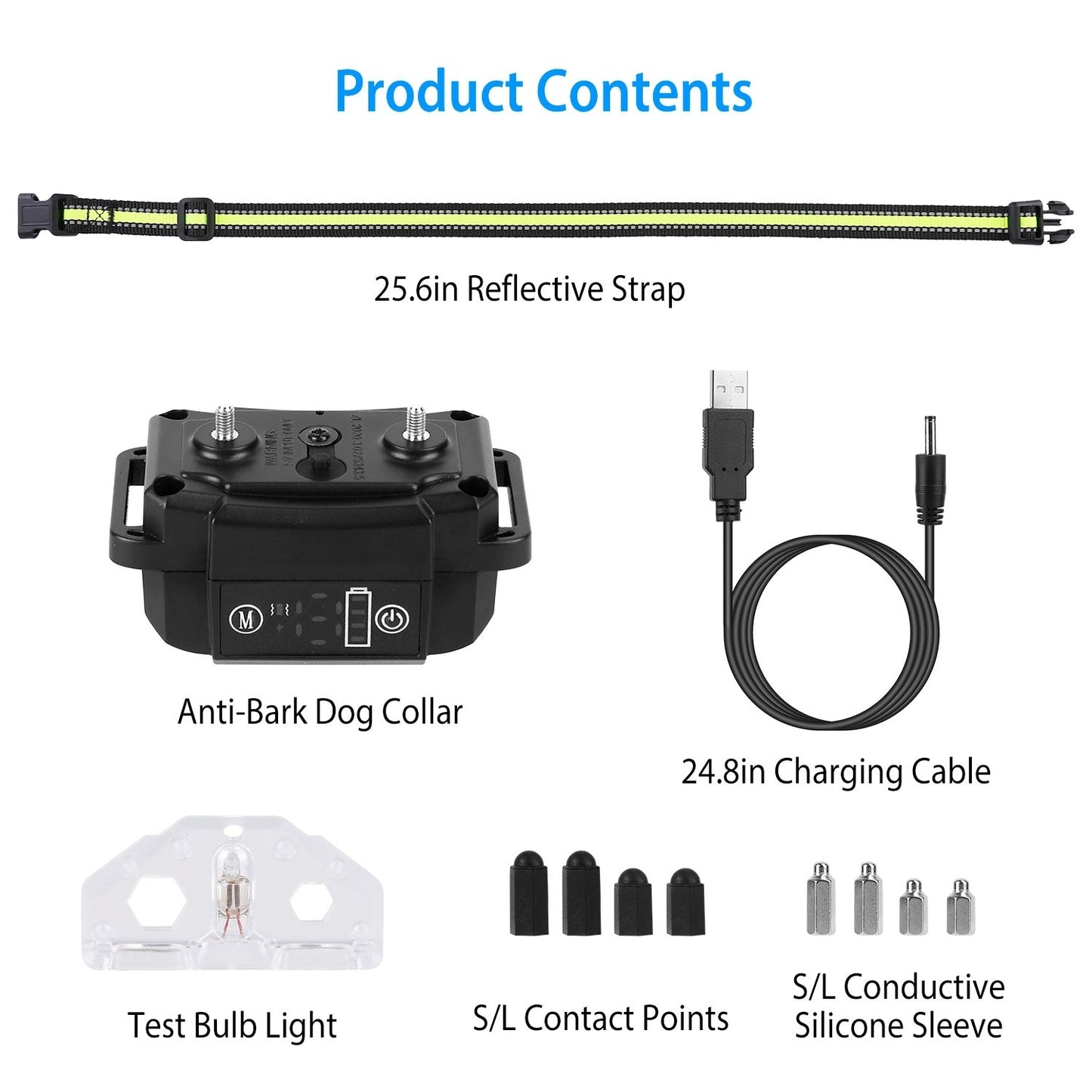 Dog Bark Collar Rechargeable Waterproof Beep Vibration Static