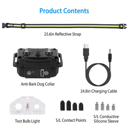 Dog Bark Collar Rechargeable Waterproof Beep Vibration Static