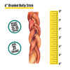 Braided 6" Bully Sticks Odor Free Dog Treats - 100% Beef