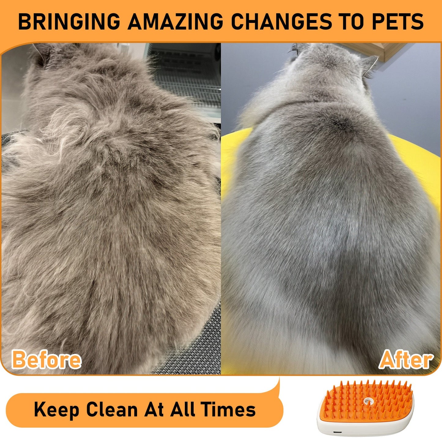 Multi-Functional Anti-Static Shedding Spray Pet Steam Brush