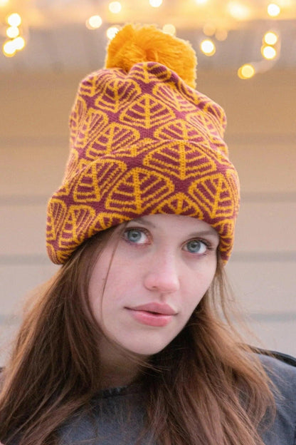 Crimson Winter Hat with Pom & Waterproof Leash