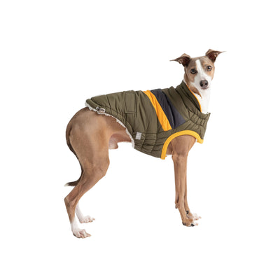 Alpine Puffer Dog Jacket - Dark Khaki