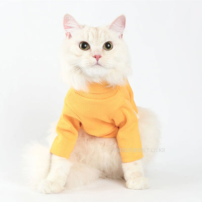Cat Turtleneck Cloth Yellow