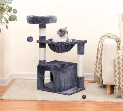 Cat Tree House Scratching Post with hammock