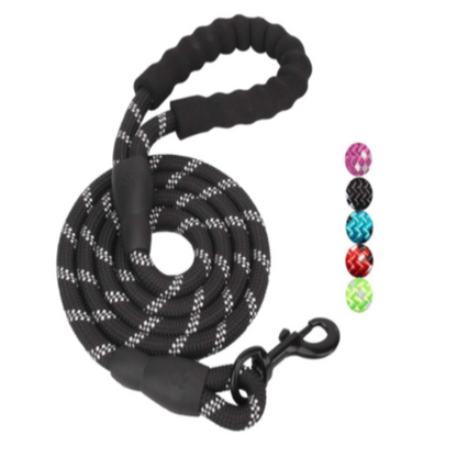 Dog Leash with Padded Handle and Reflective Threads