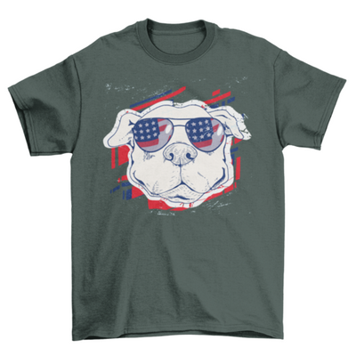 Cool American Funny Dog T-shirt