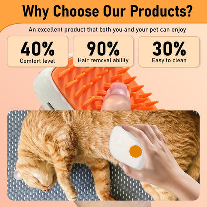 Multi-Functional Anti-Static Shedding Spray Pet Steam Brush
