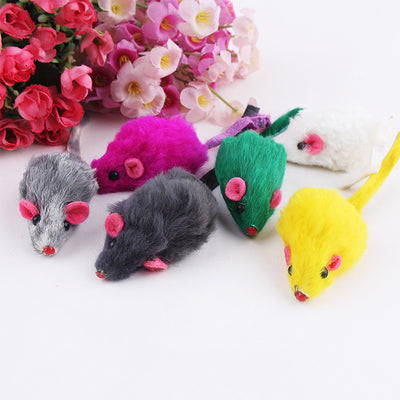 10pcs Plush Mouse Cat Toys (Random Color)