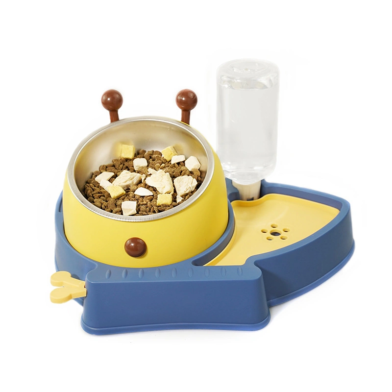 Elevated Tilted Food and Water Bowl Set, Raised Bowl with Automatic