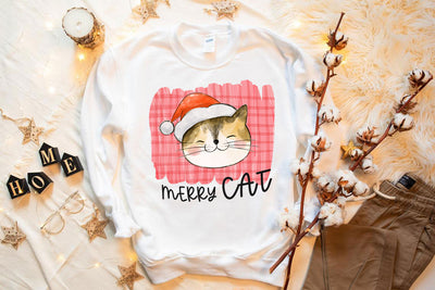 Merry Cat Christmas Sweatshirt