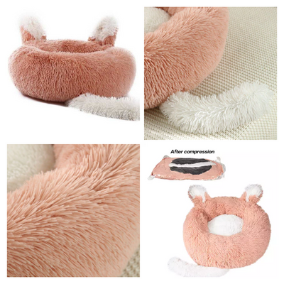 Plush Pet Bed for Cats and Small Dogs