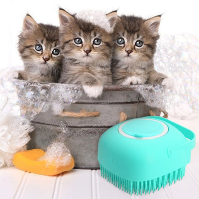 Pet Dog Shampoo Massager Brush Cat Massage Comb Grooming Scrubber