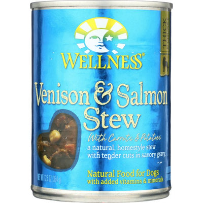 WELLNESS: Venison and Salmon Stew Carrots Potatoes Dog Food, 12.5 oz