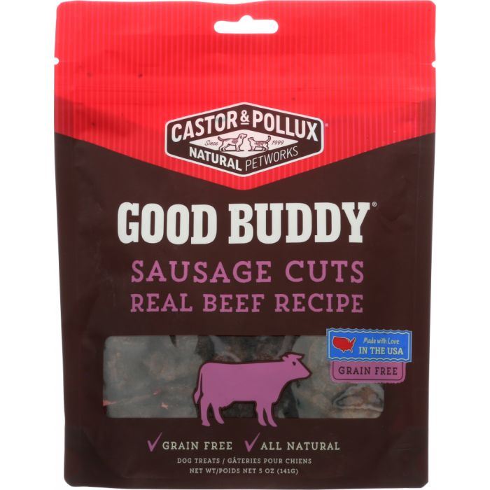 CASTOR & POLLUX: Good Buddy Sausage Cuts Dog Treats Real Beef Recipe, 5 oz