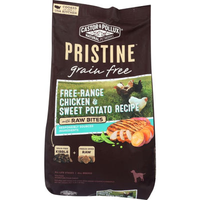 CASTOR & POLLUX: Pristine Grain Free Free Range Chicken & Sweet Potato Recipe With Raw Bites, 4 lb