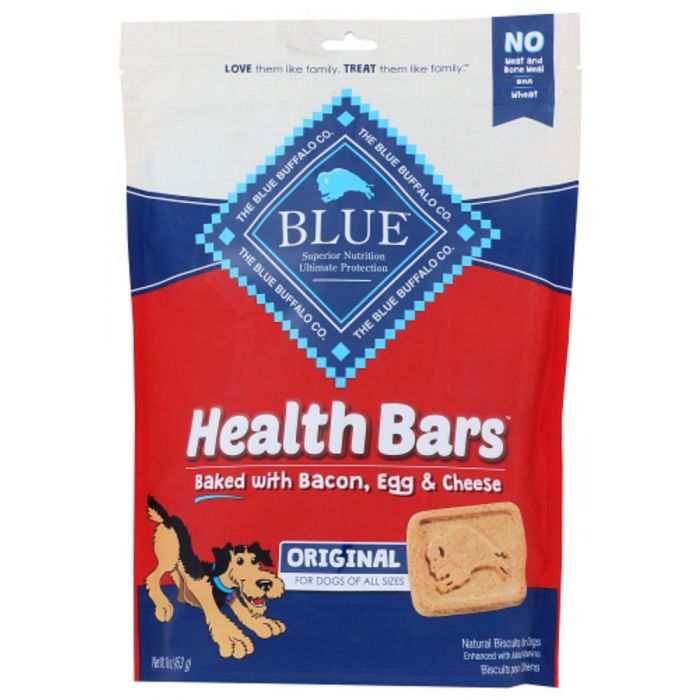 BLUE BUFFALO: Health Bars Baked with Bacon, Egg and Cheese Crunchy Dog Biscuits