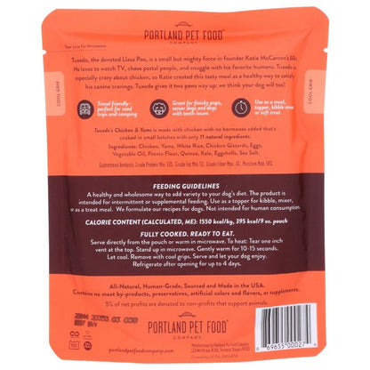 PORTLAND PET FOOD COMPANY: Tuxedos Chicken and Yams Meal Pouch, 9 oz